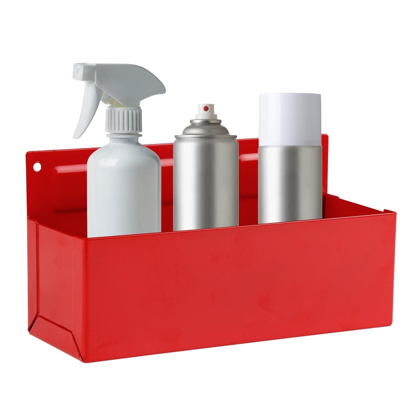 Rechabite Magnetic Aerosol Spray Can Holder  Magnet Toolbox Bottle Holder  Tool Box Storage Rack for Garage and Home  Craft Workspace  Mechanic Paint Bottle Can Organizer  Red  3""x8.3"" - Image 1